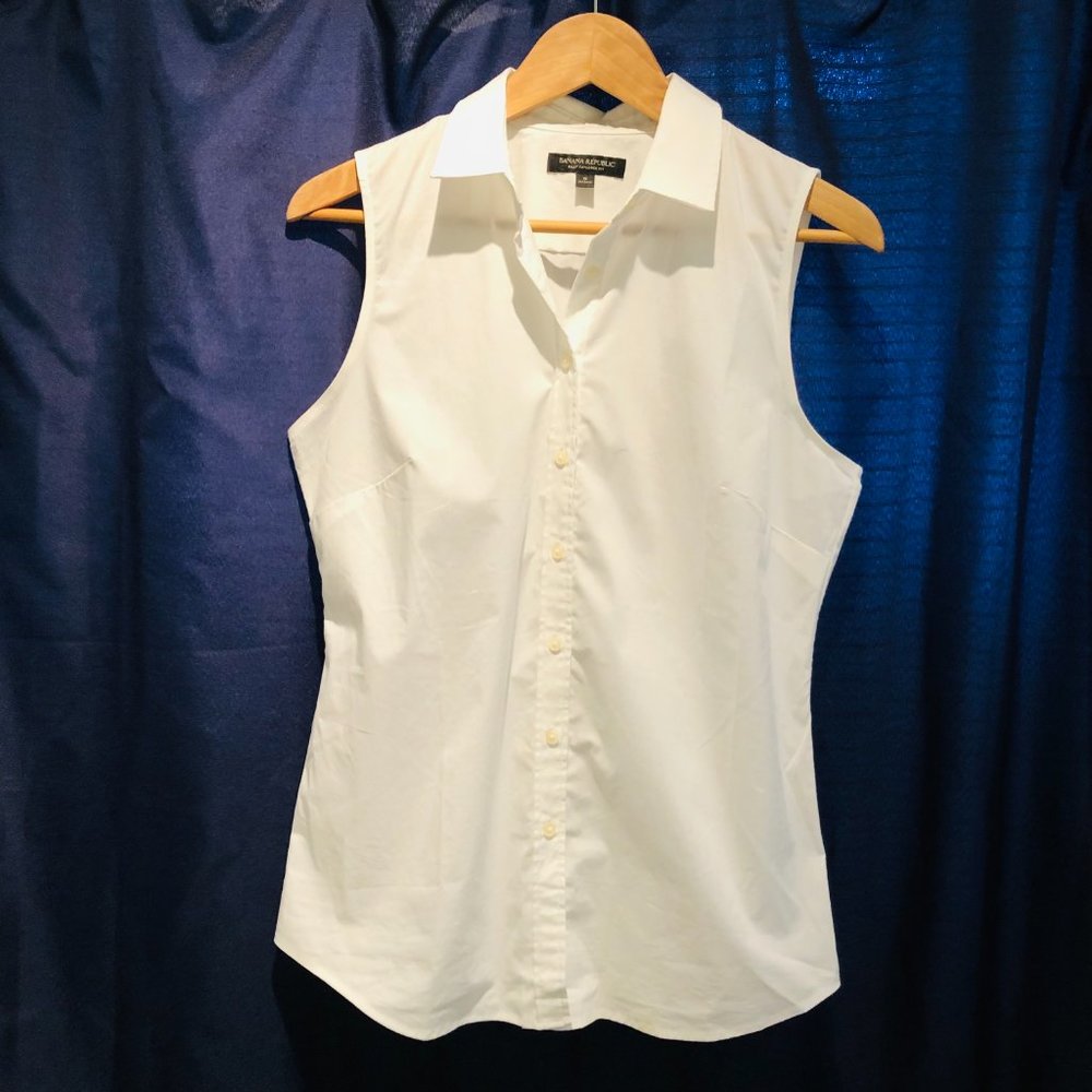 BANANA REPUBLIC | Sleeveless Shirt | 8 | White